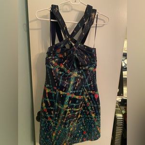 Adolfo Dominguez cross sequin dress